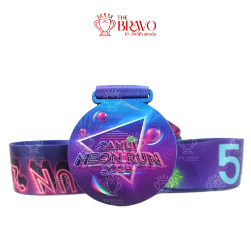 SAMUI NEON RUN 2024<br>เหรียญรางวัลซิงค์อัลลอยโลหะ<br>สีชุบอื่นๆ