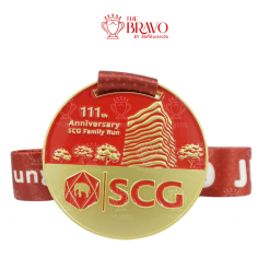 111TH ANNIVERSARY SCG FEMILY RUN<br>เหรียญรางวัลซิงค์อัลลอยโลหะ<br>สีชุบด้าน
