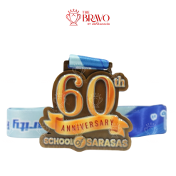 60TH ANNIVERSARY SCHOOL OF SARASAS<br>เหรียญรางวัลซิงค์อัลลอยโลหะ<br>สีชุบรมดำ