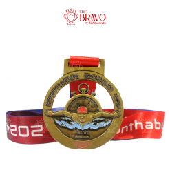NONTHABURI SWIMMING CUP<br>เหรียญรางวัลซิงค์อัลลอยโลหะ<br>สีชุบรมดำ
