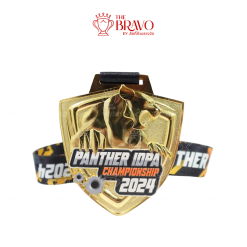 PANTHER IDPA CHAMPIONSHIP 2024<br>เหรียญรางวัลซิงค์อัลลอยโลหะ<br>สีชุบเงา