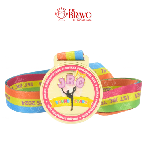 JRC YOUNG STARS<br>เหรียญรางวัลซิงค์อัลลอยโลหะ<br>สีชุบเงา