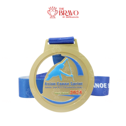 ASIAN CANOE SPRINT 2024<br>เหรียญรางวัลซิงค์อัลลอยโลหะ<br>สีชุบด้าน