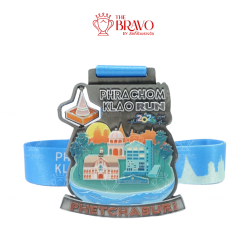 PHRACHOM KLAO RUN 2024<br>เหรียญรางวัลซิงค์อัลลอยโลหะ<br>สีชุบรมดำ