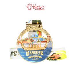 BANGKOK MARATHON 2023<br>เหรียญรางวัลซิงค์อัลลอยโลหะ<br>สีชุบเงา