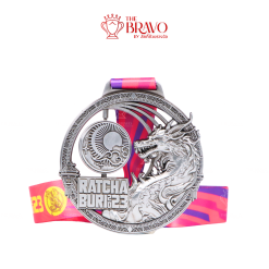 RATCHA BURI 2023 <br>เหรียญรางวัลซิงค์อัลลอยโลหะ <br>สีชุบรมดำ