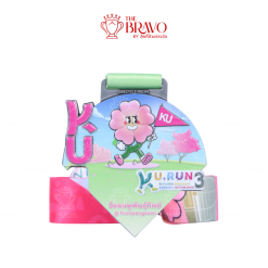 KU RUN<br> เหรียญรางวัลซิงค์อัลลอยโลหะ <br>สีชุบรมดำ