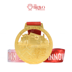 INNOVATION THAILAND RUN<br> เหรียญรางวัลซิงค์อัลลอยโลหะ <br>สีชุบด้าน