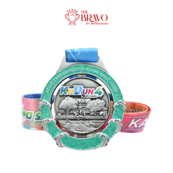 KU RUN4 <br>เหรียญรางวัลซิงค์อัลลอยโลหะ<br>สีชุบรมดำ