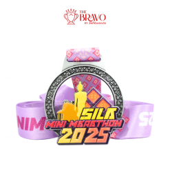 SILA MINI MARATHON 2025 <br>เหรียญรางวัลซิงค์อัลลอยโลหะ<br>สีชุบรมดำ