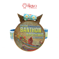 FUN RUN BANTHON NARATHIWAT<br>เหรียญรางวัลซิงค์อัลลอยโลหะ<br>สีชุบรมดำ