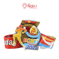 BCNT FUN RUN 2024 <br>เหรียญรางวัลซิงค์อัลลอยโลหะ<br>สีชุบรมดำ