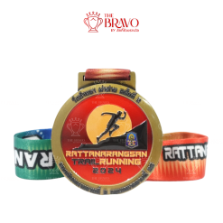 RATTANARANGSAN TRAIL RUNNING 2024 <br>เหรียญรางวัลซิงค์อัลลอยโลหะ<br>สีชุบรมดำ
