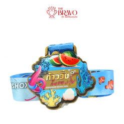 ก้าววิ่ง กินแตงโม<br>เหรียญรางวัลซิงค์อัลลอยโลหะ<br>สีชุบรมดำ