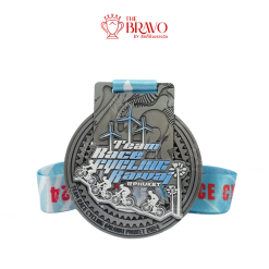 TEAM RACE CYCLING RAWAI <br>เหรียญรางวัลซิงค์อัลลอยโลหะ<br>สีชุบรมดำ