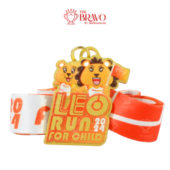 LEO RUN FOR CHILD 2024<br>เหรียญรางวัลซิงค์อัลลอยโลหะ<br>สีชุบด้าน