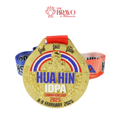 HUA HIN IDPA CHAMPIONSHIP 2025<br>เหรียญรางวัลซิงค์อัลลอยโลหะ<br>สีชุบเงา