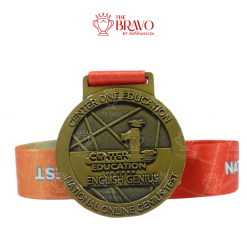 CENTER ONE EDUCATION <br>เหรียญรางวัลซิงค์อัลลอยโลหะ<br>สีชุบรมดำ