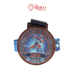 AU FUN RUN<br>เหรียญรางวัลซิงค์อัลลอยโลหะ<br>สีชุบรมดำ