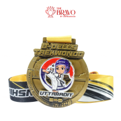 B-DELLS TAEKWONDO <br>เหรียญรางวัลซิงค์อัลลอยโลหะ<br>สีชุบรมดำ