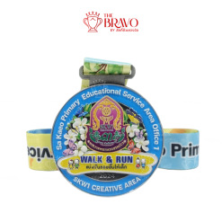 WALK & RUN แบ่งปัรอยยิ้มให้เด็ก<br>เหรียญรางวัลซิงค์อัลลอยโลหะ<br>สีชุบรมดำ