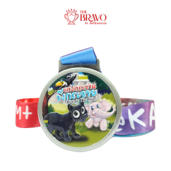 แก่งกระจาน วิ่งกระจาย RUN IN THE RAIN <br>เหรียญรางวัลซิงค์อัลลอยโลหะ<br>สีชุบรมดำ