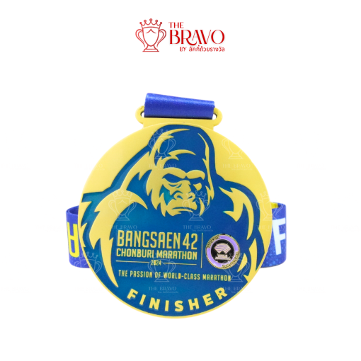 BANGSAEN 42 CHONBURI MARATHON<br>เหรียญรางวัลซิงค์อัลลอยโลหะ<br>สีชุบด้าน