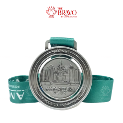AMATA CITY RUN<br>เหรียญรางวัลซิงค์อัลลอยโลหะ<br>สีชุบรมดำ