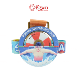 PIMJAI SWIMMIG CUP<br>เหรียญรางวัลซิงค์อัลลอยโลหะ<br>สีชุบรมดำ