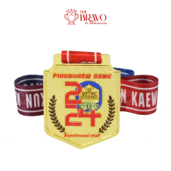 PIKUNKAEW GAME<br>เหรียญรางวัลซิงค์อัลลอยโลหะ<br>สีชุบรมดำ