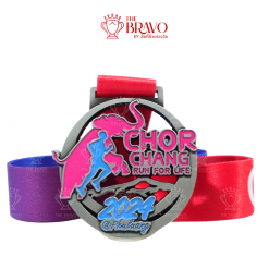 CHOR CHANG RUN FOR LIFE<br>เหรียญรางวัลซิงค์อัลลอยโลหะ<br>สีชุบรมดำ