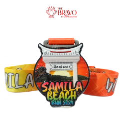 SAMILA BEACH RUN 2024<br>เหรียญรางวัลซิงค์อัลลอยโลหะ<br>สีชุบรมดำ