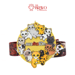 แมวก้าวชีวิต<br>เหรียญรางวัลซิงค์อัลลอยโลหะ<br>สีชุบด้าน
