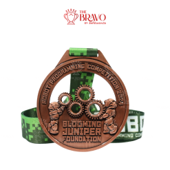 BLOOMING JUNNIPER FOUNDATION<br>เหรียญรางวัลซิงค์อัลลอยโลหะ<br>สีชุบรมดำ