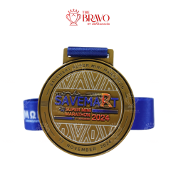 SAVEMART SUPER MINI MARATHON<br>เหรียญรางวัลซิงค์อัลลอยโลหะ<br>สีชุบรมดำ