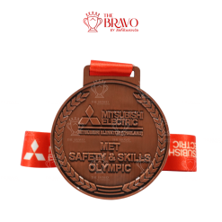 MET SAFETY & SKILLS OLYMPIC <br>เหรียญรางวัลซิงค์อัลลอยโลหะ<br>สีชุบรมดำ