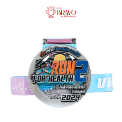 RUN FOR HEALTH 2 วิ่งเพื่อบ้านผู้ยากไร้<br>เหรียญรางวัลซิงค์อัลลอยโลหะ<br>สีชุบรมดำ