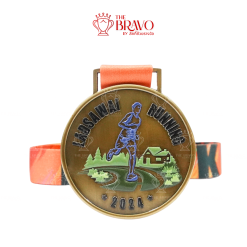 LADSAWAI RUNNING 2024<br>เหรียญรางวัลซิงค์อัลลอยโลหะ<br>สีชุบรมดำ